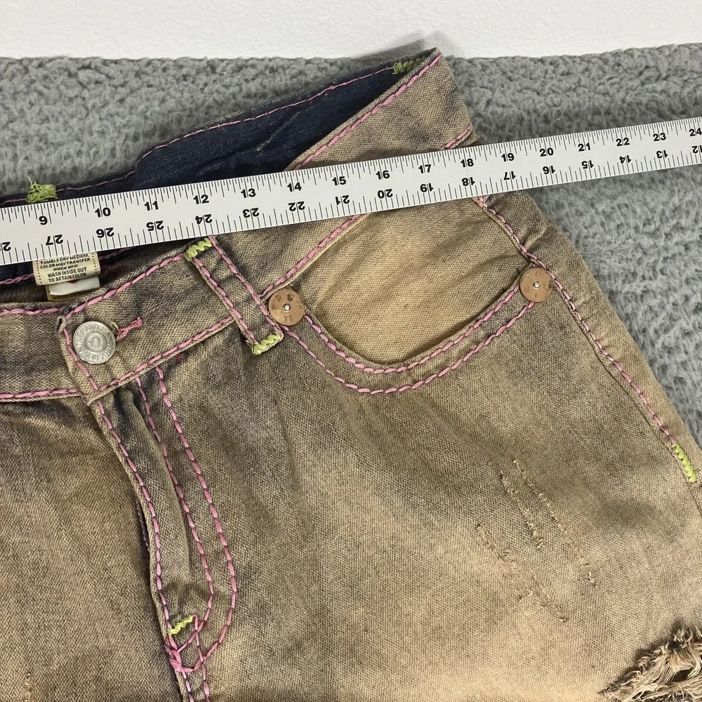 True Religion Ricky Jeans Mens 40x38 Distressed Relaxed Straight Denim Urban Cow